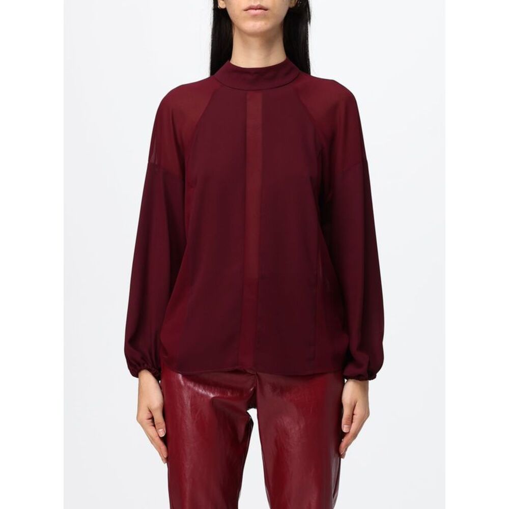 Hanita Women Hanita Long-Sleeved Chiffon Blouse With Keyhole Back Closure